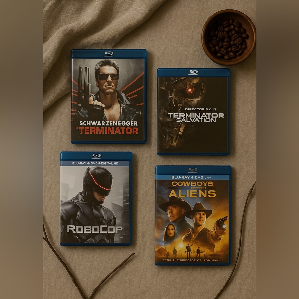 Sci-Fi Blu-ray Lot – Terminator 1 & Salvation, RoboCop, Cowboys & Aliens Bundle